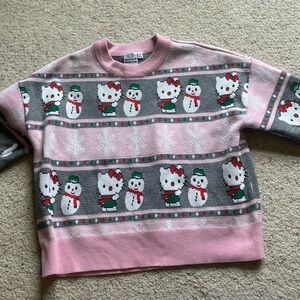 Aeropostale Pink and Gray Knit Sweater